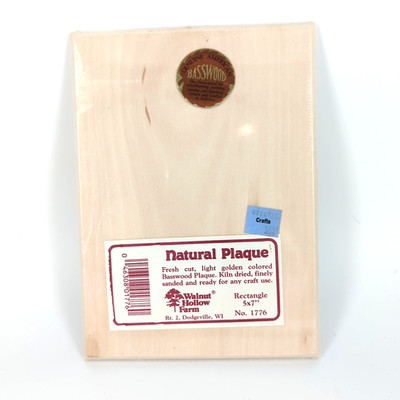 Walnut Hollow Basswood Rectangle Thin wood Plaque  5X7 Inch #1776