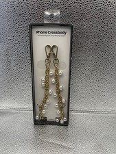 Metal Chain Faux Pearl Phone Crossbody Strap Gold Chain 51  
