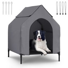 36" Dog House Outdoor for Medium Large Dogs Elevated Dog Shelter