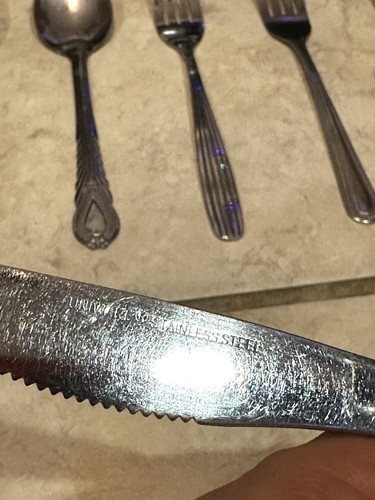 Edelstahl Besteck Set 1 Messer 3 Löffel 2 Gabeln - Bild 5 von 9
