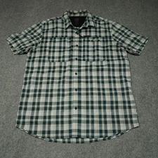 Wrangler ATG Men's Casual Button-Down Shirt Large Green Plaid