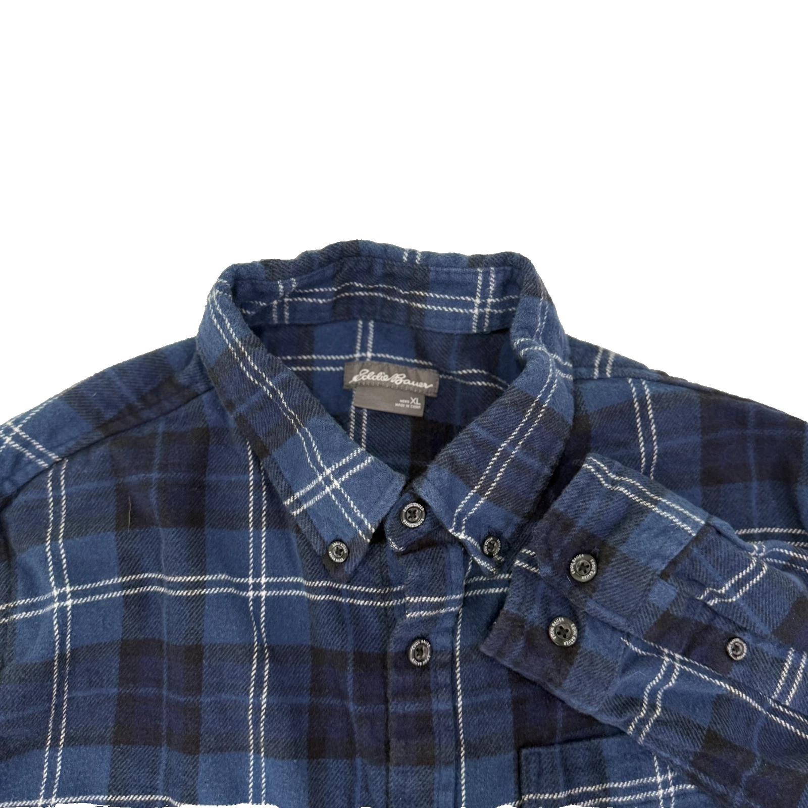 Eddie Bauer Shirt Mens XL Blue Black Plaid Fleece Button Down Outdoors Flannel
Opens in a new window