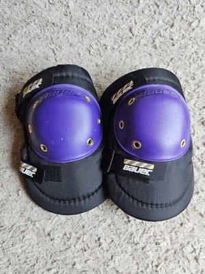 BAUER PRECISION IN-LINE KNEE & ELBOW PADS ~ PURPLE AND BLACK ~ SIZE ADULT SMALL
