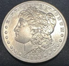1893 Fine Silver Morgan Dollar Key-Date Cleaned Details Coin