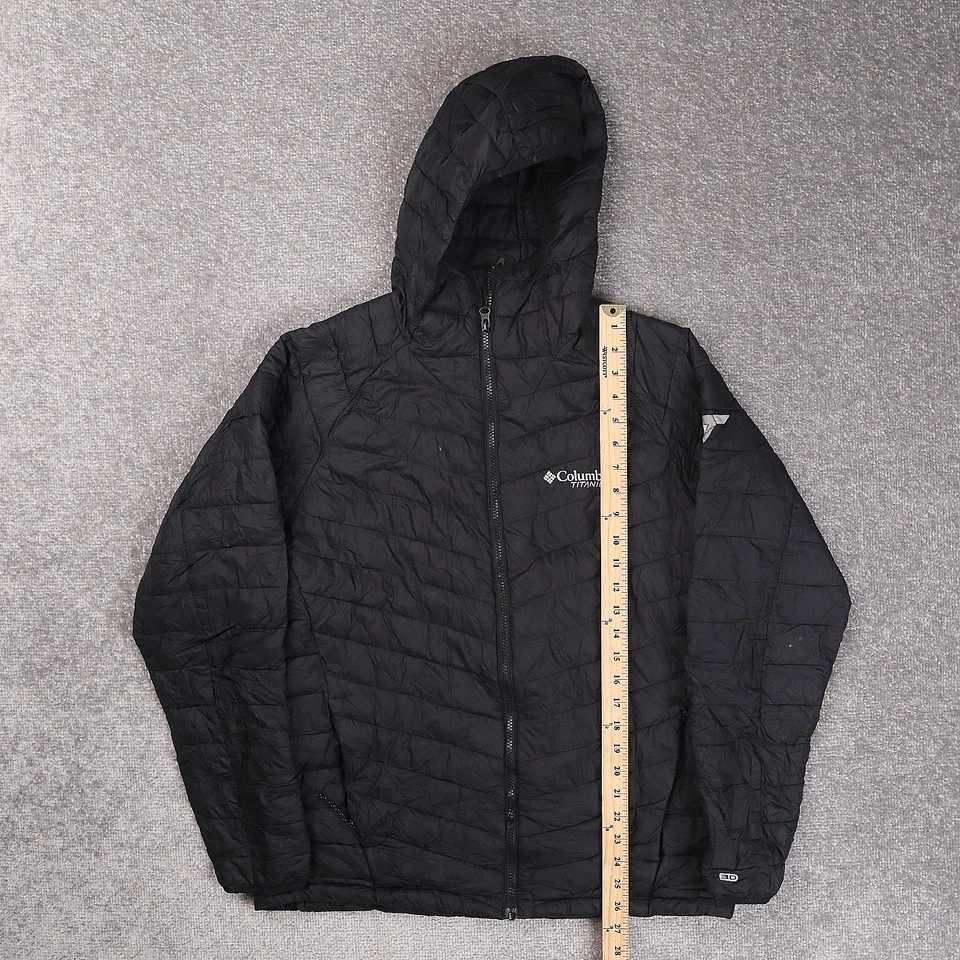 Columbia Omni-Heat титана 3D средний черный длинным рукавом полный молнии пуховик куртка - Изображение 3 из 4