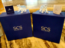 Coppia di cuccioli di orso polare Swarovski SCS opale bianco come nuovi scatole e ceritifcate 10800774