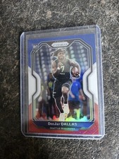 2020 Panini Prizm Red White Blue Rookie DeeJay Dallas RC Card# 390. rookie card picture