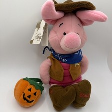 Disney Store Bean Bag Plush COWBOY PIGLET Winnie the Pooh Halloween NWT VTG 2000