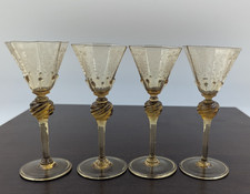 Set 4 Bicchieri Liquore Cordial Salviati Murano "Regina Margherita" Italia LEGGI