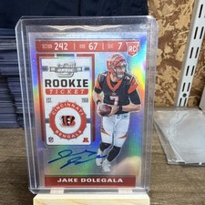 2019 Panini Contenders Optic Rookie Auto Prizm Jake Dolegala #197 Bengals NFL