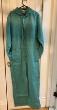 Vintage Flame Resistant Green Coveralls Jumpsuit 100 Cotton Men s Size XL