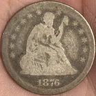 1876 Seated Liberty Quarter AG