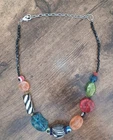 Vintage Bead Necklace Eclectic Multicolor Costume Jewelry Colorful Bright Unique