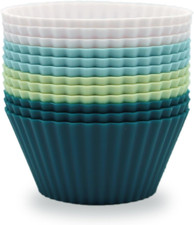 Silicone Baking Muffin Cups 12 Pack, Reusable Cupcake Liners Cake Molds, BPA Fre