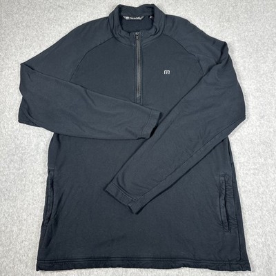 Travis Mathew Men's 1/4 Zip Networking Golf Pullover Athleisure Size M Black