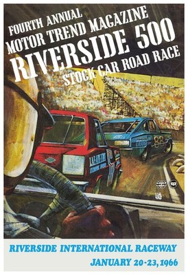 Riverside 500 Motor Trend Road Race 1966 Vintage-Style Poster