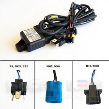 Set of 12V 35W/55W HID Hi/Lo H/L Bi-Xenon Relay Harness Wiring Controller w/Fuse