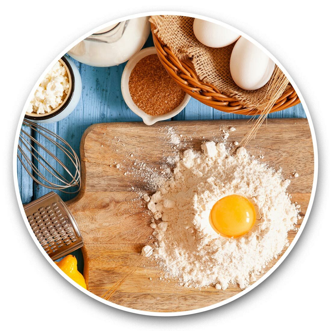 2 x Vinyl Stickers 7.5cm - Baking Cake Recipe Flour Egg #44209