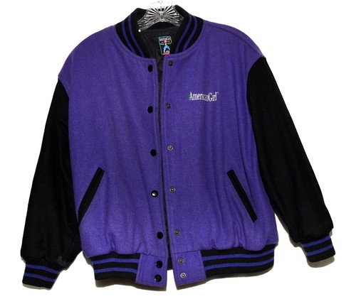 American Girl Doll Gear Purple Black Varsity Lettermans Youth Jacket Size M - Picture 7 of 12