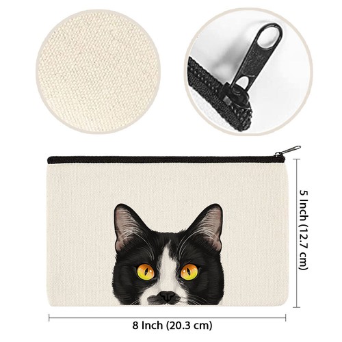 Hund Katze Canvas Kosmetik Make-up Reißverschluss Tasche Etui Federmäppchen für Frauen, Mädchen - Bild 193 von 220
