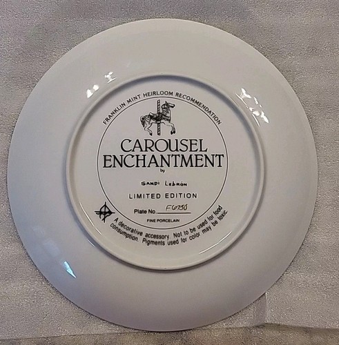 Franklin Mint Sandi Lebron Carousel Enchantment Plate - Picture 2 of 2