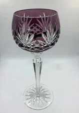 Ajka Caroline Amethyst Cased Cut To Clear Crystal Wine Goblet