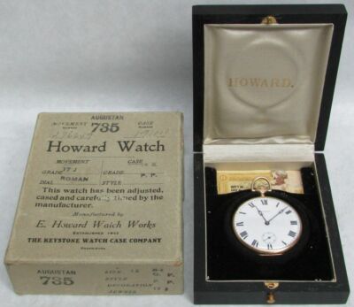 HOWARD & CO BOSTON 14K GOLD 17 JEWEL POCKET WATCH #1276649 IN