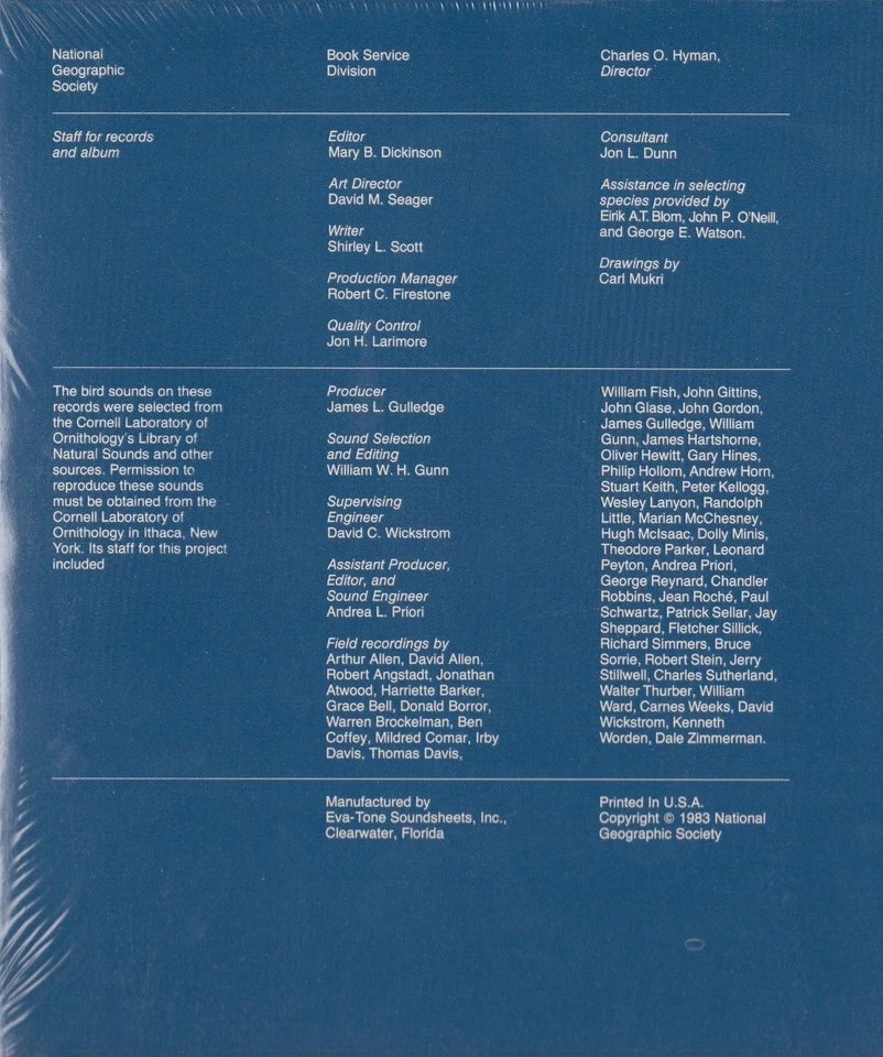 9" LP NATIONAL GEOGRAPHIC'S GUIDE TO BIRD SOUNDS FLEXI-DISC 1983 NEW SEALED - Image 2 of 2