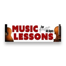MUSIC LESSONS Vinyl Banner with Optional Sizes (Made in the USA)