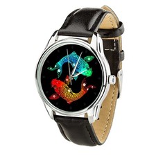 Orologio Colorato Koi Fish, Vibrante Design Yin Yang, Regalo Unisex Artistico Giapponese