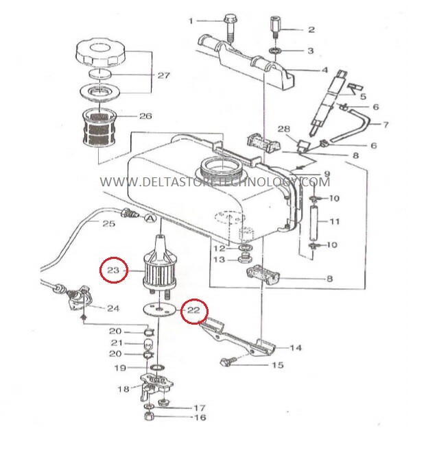 TAPPO SERBATOIO PER MOTORI DIESEL TIPO YANMAR E COMPATIBILI