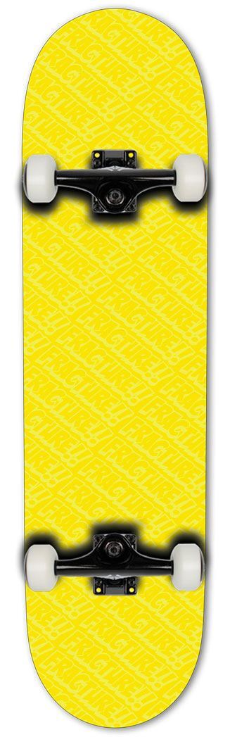 Fracture All Over Comic Yellow Complete Skateboard 7.75""