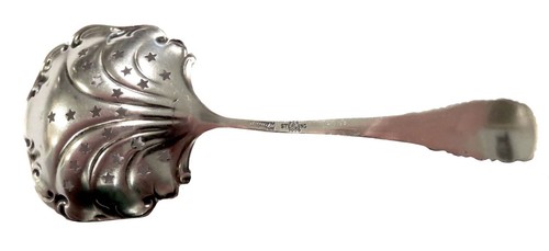 ICE CREAM Pierced ANTIQUE Sterling ENAMEL Spoon SAILBOAT Campbell-Metcalf - Picture 6 of 8