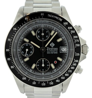 Zodiac 40mm Men's Red Dot Chronograph Valjoux 7750 Automatic Watch