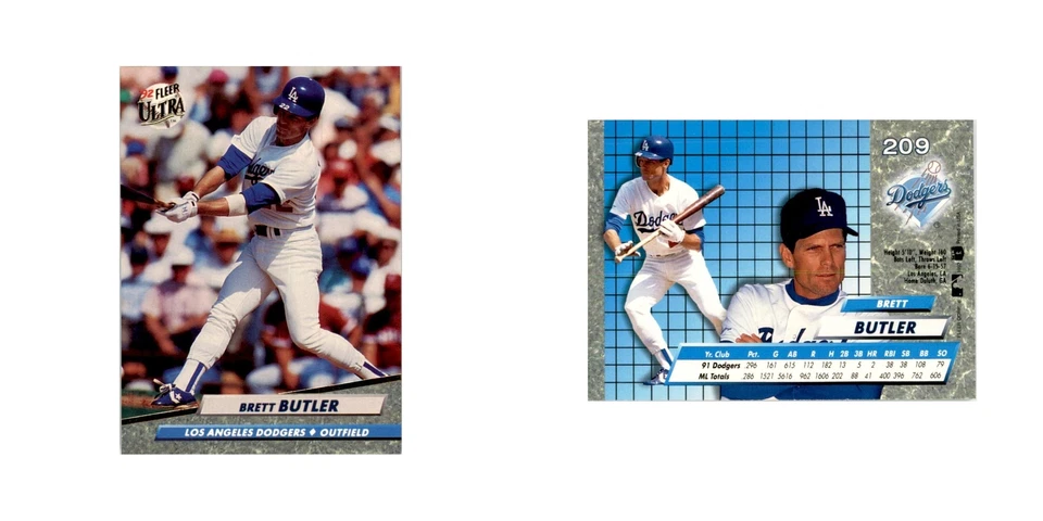 1992 Fleer Ultra Brett Butler Baseball Cards #209 - Image 3 of 3