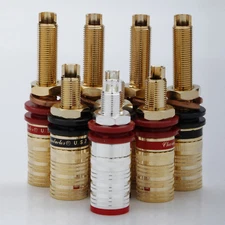 CMC Gold/Silver Plated Binding Post Socket HiFi Speaker Cable Brass AMP Terminal
