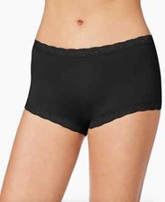 Maidenform L95458 Womens Black Microfiber Boyshorts Size XL