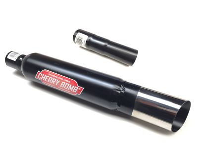 1x Cherry Bomb Slash Cut schwarz 3,5'' Endschalldämpfer + Reduzierstück - 5 Jahre Garantie