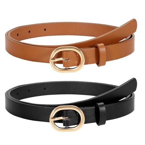 5538 3 Pack Gold Bow Skinny Belt Womens Leather Thin Pu Waist rgwtgkyh Womens Leather Belt Gold Bow Skinny Belt for  main image 4