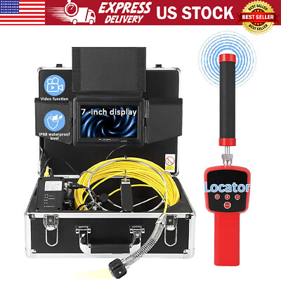 Sewer Camera with Locator 165ft, 7'' 1080P HD Screen Plumbing Camera & DVR 16GB