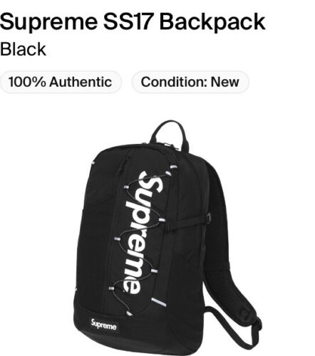 Supreme Backpack Black!!SS17!!100% Authentic!!Totally Dead Stock 