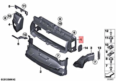 Genuine BMW F22 F23 Cabrio Coupe Radiator Air Duct OEM 51747290605 