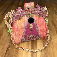 Lovely Mary Frances Pink Beaded Floral Purse Hand Bag Shoulder Bag 2234