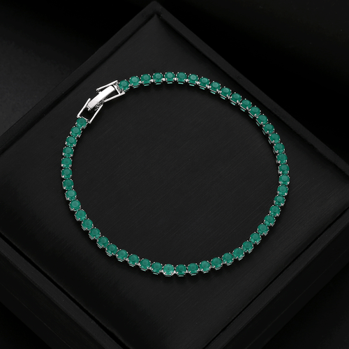 New 3MM Ultra Slim Holiday Women Jewelry Green Citrine Gemstone Silver Bracelets - Picture 2 of 7