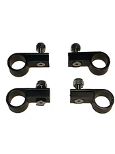 6AN BRAIDED FUEL HOSE BILLIT ALUMINUM P MOUNTING CLAMP BLACK SET of (4)