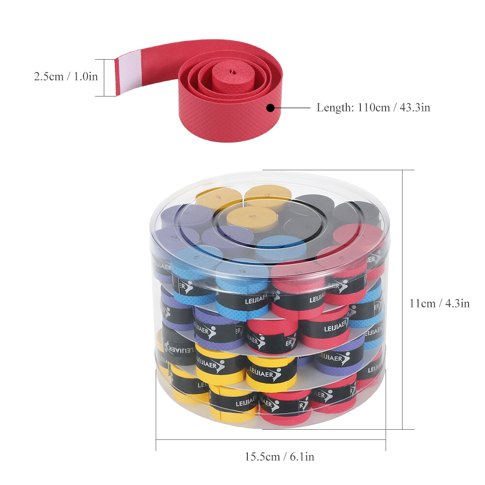 Lot De 60 Overgrips (sur-prises) Pour Raquettes - Tennis, Padel, Badminton - Absorbant La Transpiration