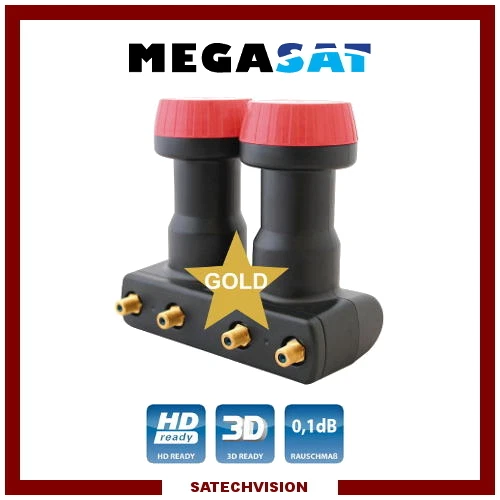 LNB Monobloc Quad 6° Megasat Diavolo 0,1 dB Gain 60 dB Full HD 3D Ready