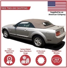 Convertible Soft Top 2005-2014 Ford Mustang w/DOT Heated Glass Window, Parchment