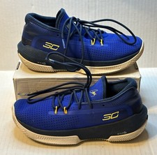 Under Armour Basketball Shoes Youth Size 6.5Y Low Curry 3Zero Royal Blue Kids