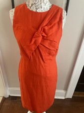 NWT J Crew Ladies 100% Linen Orange Dress Sz 6T